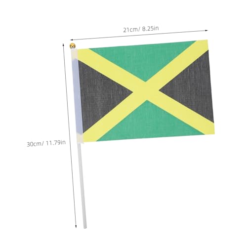 Drapeau Jamaïcain à Main National avec Bâtonnet Robuste | Pack de 100