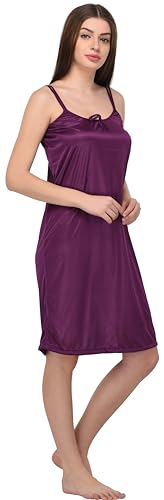 Image of You Forever Women Sexy Satin Striped Solid Above Knee Length Nighty, Loungewear, Nightwear, Sleepwear, Home Wear Short Nighty for Women Pack of 2