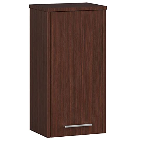 AKORD Armario de Pared de baño Fin W30 con 1 Puerta | Armario de Pared suspendido | Puerta con Montaje a la Derecha o a la Izquierda | 30 x 60 x 22,5 cm | Peso 18 kg | Wengé