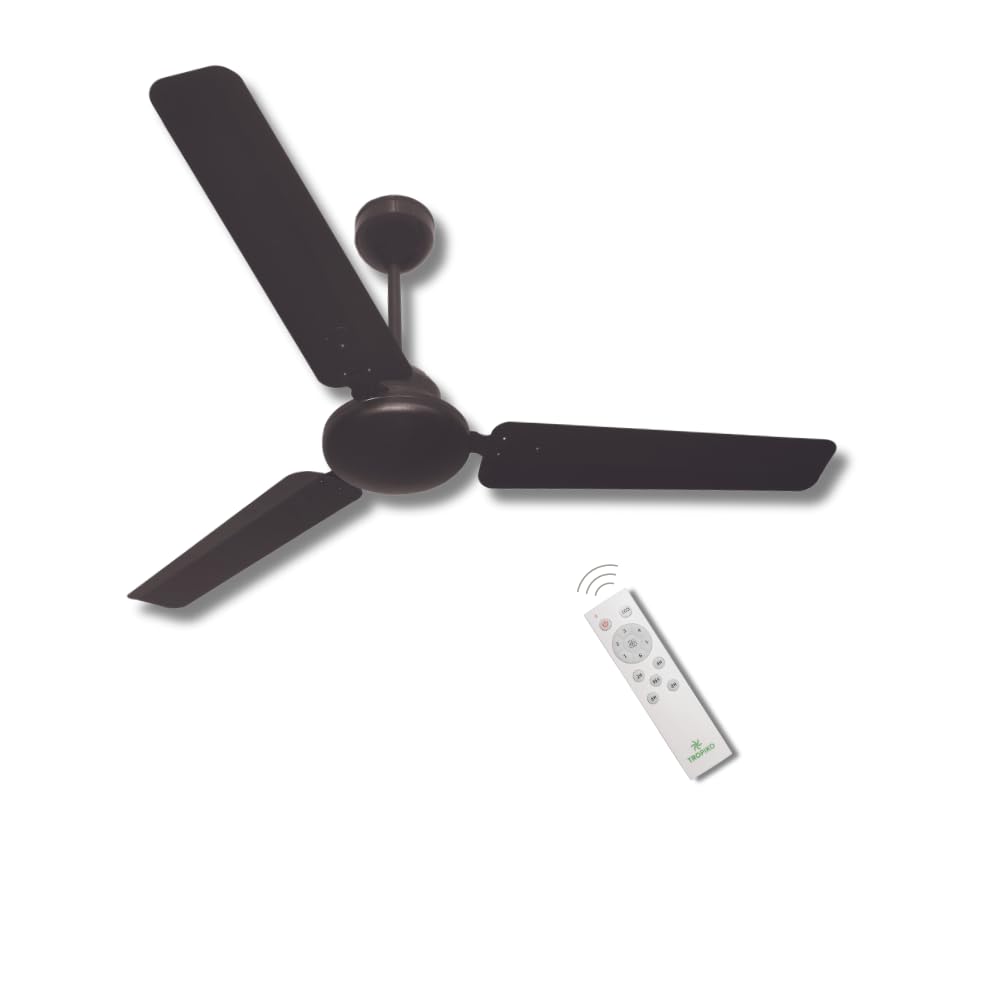Tropiko - Tropically Engineered Tropiko Breezo 1200 Mm Bldc Motor Ceiling Fan For Home With Remote Control | High Speed Fan | Energy Efficient 5 stars Rated | 3 Years Warranty (Matte Black)