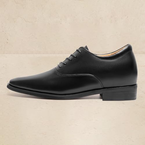 Image of CHAMARIPA Elevator Shoes for Men | Invisible Height Increase Plain Toe Oxford Dress Shoes | Built-in System Adds 2.76 Inches /7cm | Formal Business Shoes | US 7-12