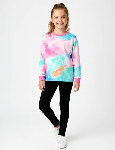 Image of PATPAT Girls Clothes Size 11-12 Years, Girls Fall Outfits, Turquoise Sweatshirts + Black Legggings 2 Piece Outfits Kids Clothing Sets Sweat Suit Tracksuit Set