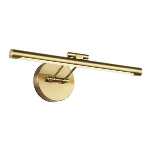 JUSHENG Brass Picture Light Hardwired Dimmable Gallery Wall Light 15.74 inch LED Art Light Painting Lights for Portrait Artwork Canvas 7W 110V AC