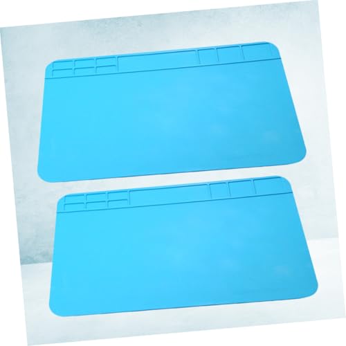 Generisch 2 Stück Hitzebeständige Silikon Arbeitsmatte 30X20cm Antistatische Elektronik Reparaturmatte Wasserfest Magnetisch für Smartphone und Laptop Reparaturen