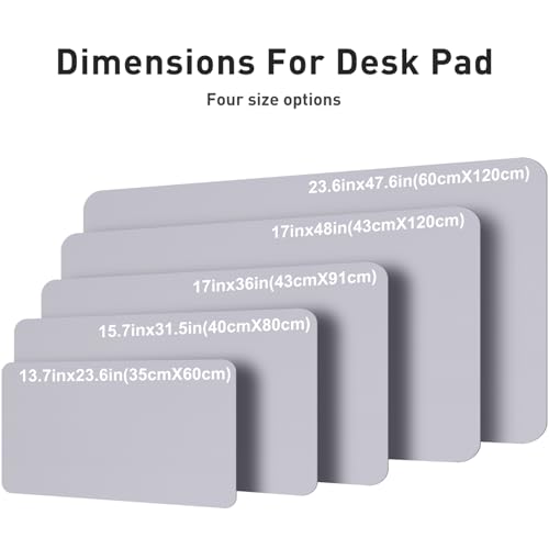 Image of Aothia Faux Leather Desk Mat - Large Mouse Pad, Non-Slip PU Leather Blotter, Waterproof Writing Surface for Office and Home (Smoky Lavender, 47.2 inch x 23.6 inch)