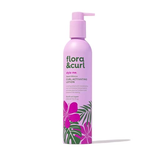 Flora & Curl Loción Activadora Sweet Hibiscus Curl para Cabello Natural Rizado y Rizado 300ml, 300 mililitro, 1