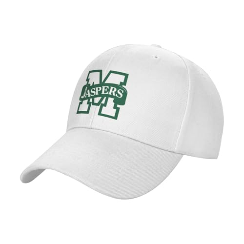 Manhattan A College Adult Adjustable Cotton Baseball Cap Hat for Man Woman White