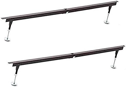 W. Silver Products Heavy Duty Steel Bed Slat, Bed Frame Center Support System, Adjustable Height/Width for Twin, Full and Queen, Universal, Prevents Mattresses and Box Springs from Sagging (2 Pack)