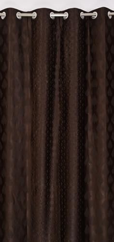 Image of Coin Punching Window Curtains 5 Feet Long for Living Room - Window Curtain Set of 1 Pcs Panel, Stylish Parda for Home Decor & Office Brown Colour -1 Pcs 5 feet