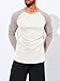 Yousify Mens Athletic Thermal T Shirts Fleece Crew Neck Long Sleeve Shirts Running Hiking Active Pullover Tops with Pocket White