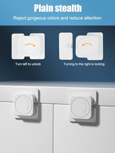 Image of KPNG Baby Guard, Drawer Lock, Child Lock, Baby Safety Lock, Stopper, Earthquake Prevention, Suitable For Refrigerators, Won't Damage Furniture, Easy Installation (Pack Of 2, Flat Angle Lock, White)
