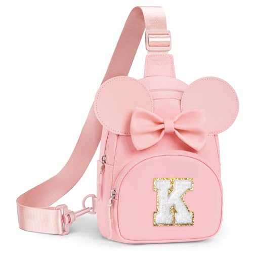 Image of YOOLIFE Birthday Gifts for Girl Kids - Initial Fanny Pack for Girls Kids Purse, Sling Bag Crossbody Bag for Little Girls Purse Belt Bags, Birthday Gift for 2 3 4 5 6 7 8 Year Old Girl, Pink (K)