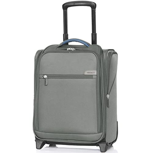 Image of Verage Underseat Carry On Luggage with Spinner Wheels, Grey, 16-Inch Rolling Underseat, 2 Wheels Luggage