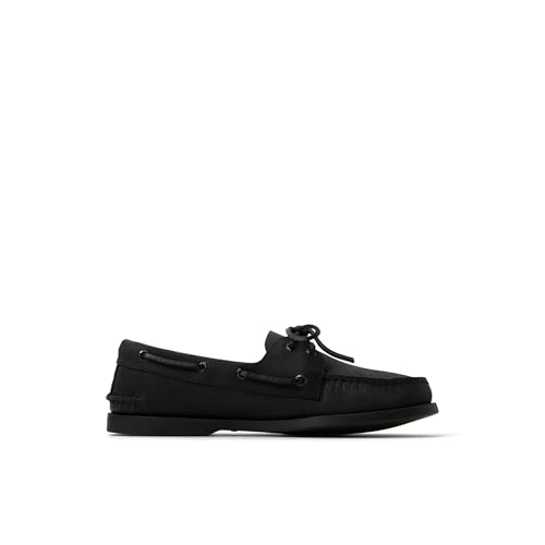 Image of Sperry Men's Authentic Original 2-Eye Leather Boat Shoe, Black, 11.5
