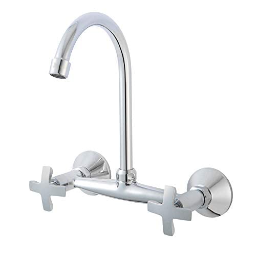 Robinet de cuisine double trou mélangeur en cuivre massif, design suspendu haut de gamme