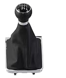 Montage: pour VW pour PASSAT B6 2005-2012 pommeau de levier de vitesse bâton manette de vitesse guêtre couvercle de démarrage en cuir 5/6 vitesse manuel