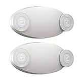 EXITLUX 2 Packs Emergency Lights for Business, Hard Wired, LED Emergency Lights with Battery Backup, 2 Heads Adjustable Commercial Exit Lighting Fixtures, UL 924 Certified, 120/277VC.