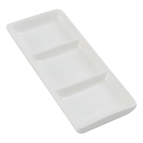 UPKOCH Prato De Cerâmica 3 Peças Para Dispensador De Sal Compartimentos Divididos Tigelas De Sabor P