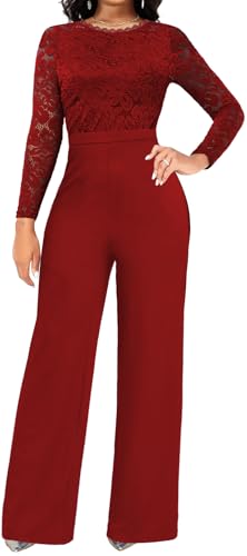 sexycherry Formal Red Jumpsuits for Women Evening Cocktail Rompers,L