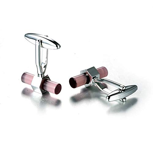 Daesar Mancuernillas Cilíndricas con Ópalo Rosa miniatura 3