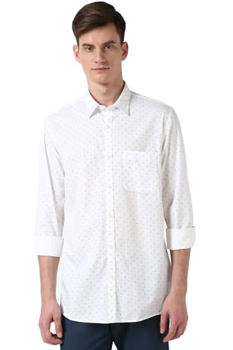 Image of Peter England Men's Cotton Slim Fit Print Shirt