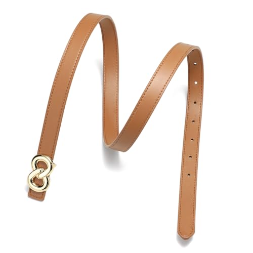 Belts for Women 2 Pack Skinny Leather Belt Trendy Thin Belts for Women Dresses Jeans Pants2