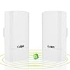 KuWFi 2-Pack 900Mbps Wireless Outdoor-CPE-Kit, Indoor & Outdoor Punkt-zu-Punkt Wireless Bridge/CPE Unterstützt 1KM Übertragungsentfernung Lösung für PTP, PTMP AP + Repeater (Vorabkopplung)