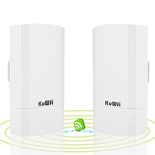 KuWFi 900Mbps Point d'Accès Extérieur, Repeteur Wifi Pont / CPE sans fil Point à Point intérieur et Extérieur, prend en charge une Solution de Distance de Transmission de 1km pour PTP, PTMP