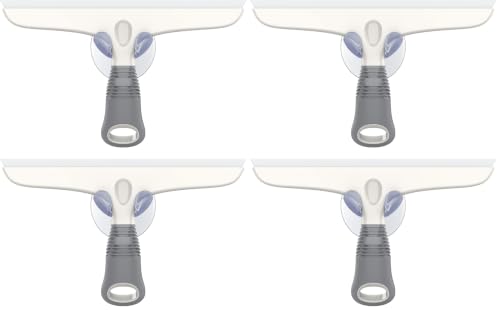 Image of MR.SIGA Silicone Squeegee for Shower Doors, 10 inch, White & Gray, 4 Pack