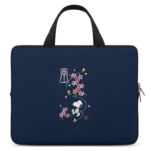 スヌーピー 桜 和風 【 ラップトップケース 10inch / 12inch / 13inch / 15inch / 17inch 】 パソコンケース PCケース ハンドル付き ノートパソコンバッグ スリーブ 耐衝撃 軽量 撥水加工 全面保護 アニメ 可愛