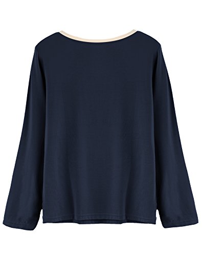 Latuza Women's Scoop Neck Sleepwear Long Sleeves Pajama Set3