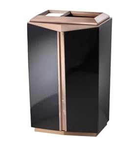 Chunxvli Quadratischer Metall-Mülleimer mit Aschenbecher