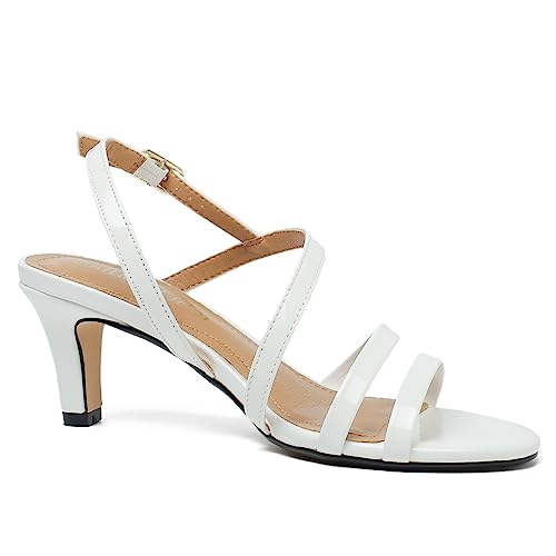 Image of MAIERNISI JESSI Unisex Men's Women's Strappy Dress Sandals Kitten Heel Slingback Heels