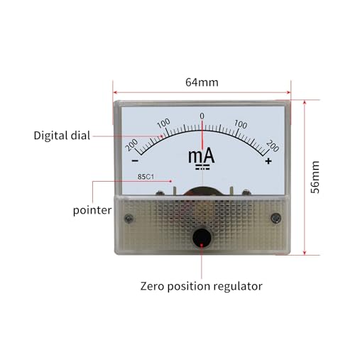 Ampèremètre CC 10mA analogique bidirectionnel pour mesure de courant continu