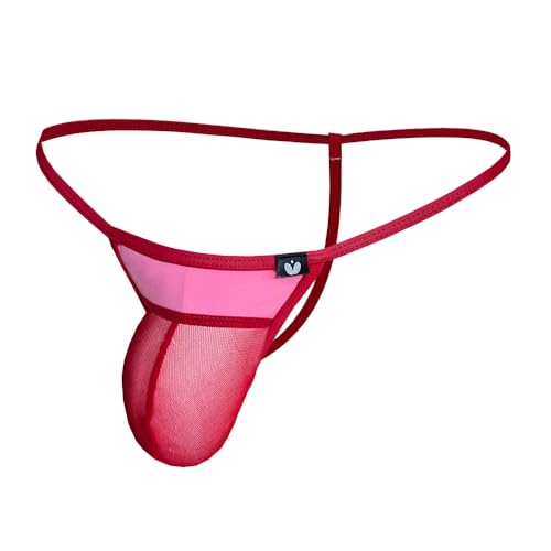 COMLIFE Men's Sexy Low Rise G String Thong Sheer Mesh Bikini Underwear3