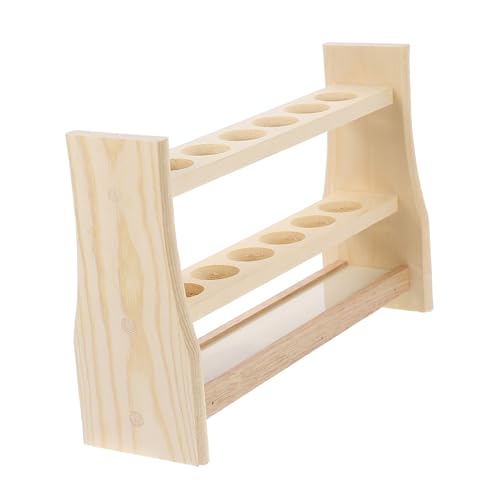 LOLIPPYY 木製試験管立て 耐久性と実用性設計 実験用試験管ラック 研究室 学校 家対応 収納省スペース