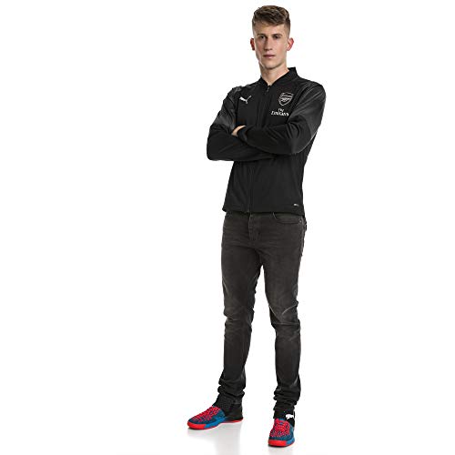 PUMA Arsenal FC Stadium Sponsor Logo Zipped Pock Chaqueta, Hombre, Black/Chili Pepper, L
