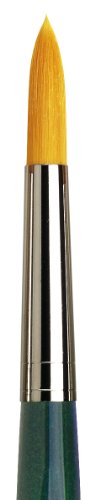 Image of da Vinci Watercolor Series 5570 CosmoTop Nova Paint Brush, Round Synthetic with Short Green Handle, Size 14 (5570-14)