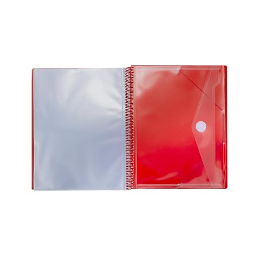 Grafoplás 39836051-carpeta Spiral mit 60 Hüllen A4 mit Umschlag, Rot