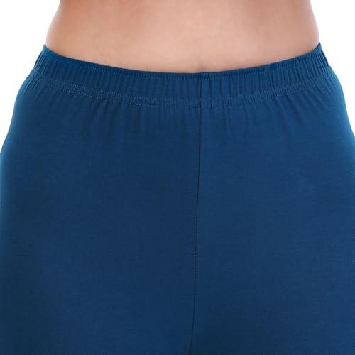 Image of TPF Women Solid Cotton Lycra Stretchable Leggings | Comfortable Ankle-Length Slim Fit Leggings for Women & Girls | Soft, Breathable Wear Bottoms