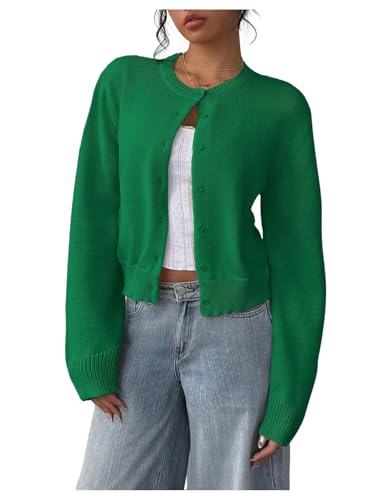 Image of SOLY HUX Women's Button Down Cropped Lightweight Cardigan Sweater Cute Fall Fashion 2026