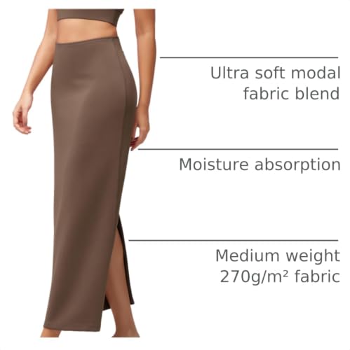 Image of ODODOS Modal Soft Maxi Skirt for Women, Back Slit High Waist Casual Long Pencil Skirts
