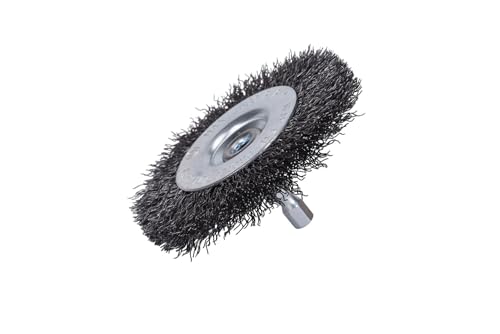 Image of Century Drill & Tool 76431 3 inch Durable Coarse Crimped Radial Wire Brush, 1 /4 inch Drill Shank, 4,500 RPM - Ideal for Rust /Paint Removal, Deburring, & More