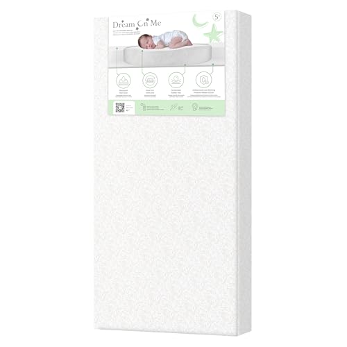 Image of Dream On Me Serene Snooze 5” 2-in-1 Crib & Toddler Mattress, Dual-Sided Infant & Toddler Support, Waterproof & Stain Resistant, GREENGUARD Gold & Baby Safety Alliance Certified – Paisley