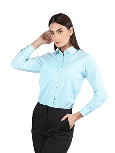 Image of CHKOKKO Women Solid Polycotton Regular Formal Shirt