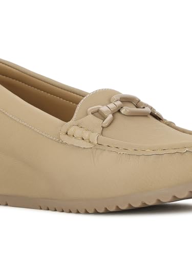 Image of Bata Women Zaynab Loafers, Nude, (6510177)