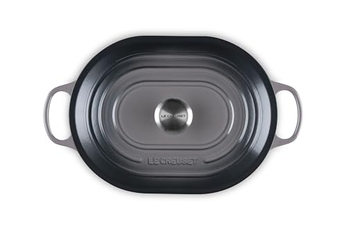 Image of Le Creuset Enameled Cast Iron Oval Casserole with Lid, 3.75 qt., Oyster