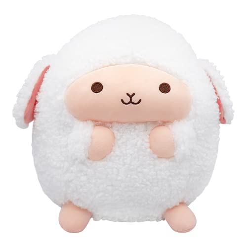 Plush Sheep Toy Stuffed Animal Pillow, Cute Lamb Plush Pillow Fluffy Cushion Kawaii Sheep Doll Soft Hug Pillow, Chubby Plushies Soft Toy Cuddly sheep Toy for Kids Adults, Birthday Valentine Gift, 9’’