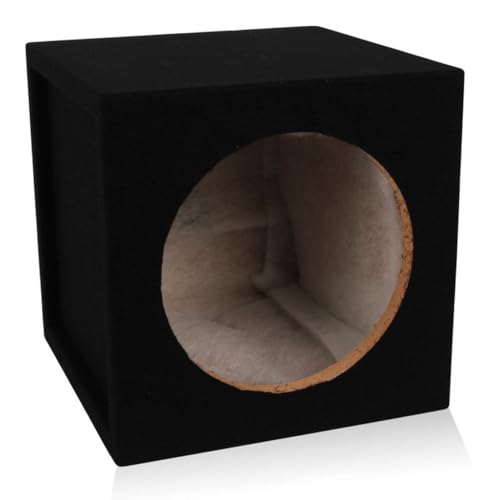 Image of BELVA MDFS10 Single 10 inch Sealed 3 /4 inch MDF Black Carpeted Subwoofer Box /Enclosure (0.77 Cubic ft)