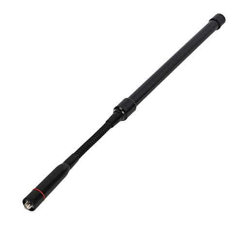 HYS 20W Gooseneck CS Tactical with Black Fiberglass Antenna SMA Female 2m 70cm Dual Band 15-Inch Antenna for BaoFeng UV-5R GT-3 UV-82 Wouxun Kenwood Radio